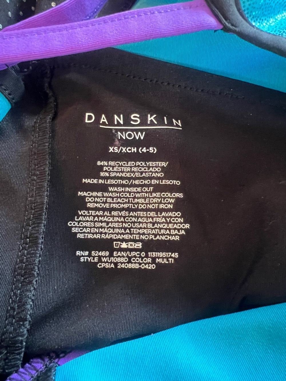 Danskin Now Gymnastics Leotard Size 4/5 XS Pink Purple Black Stars Set of 3 - Picture 6 of 6